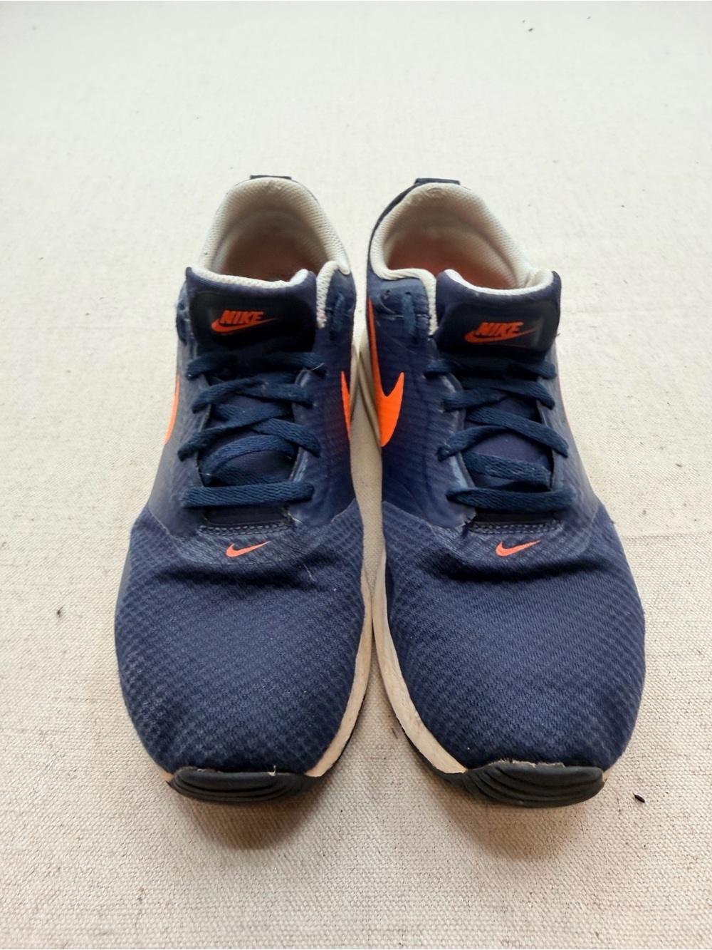 Nike Men's Navy and Orange Athletic Running Shoes